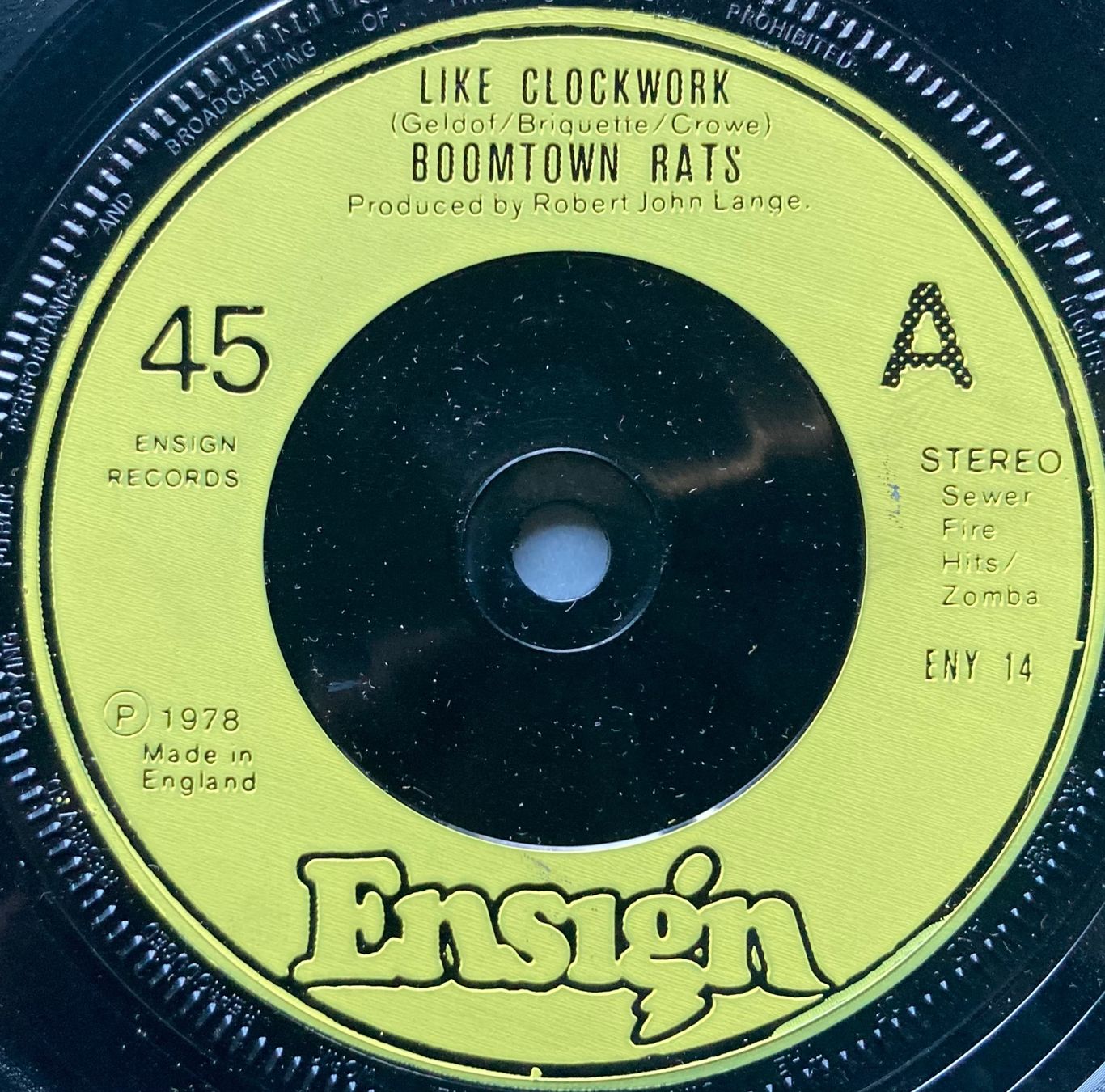 Schallplatten: THE BOOMTOWN RATS - LIKE CLOCKWORK – Gebraucht aus Poliez-Pittet von Newtown-Records 2
