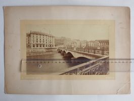 Orig. Photographie A.Garcin Zürich Brücke Leonhardplatz 1885