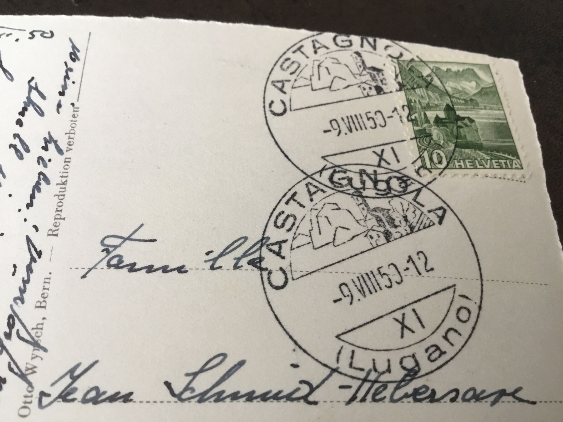 Cartoline postali: Lugano - Panorama di Castagnola – Usato da Kerzers venduto da Georges3210 2
