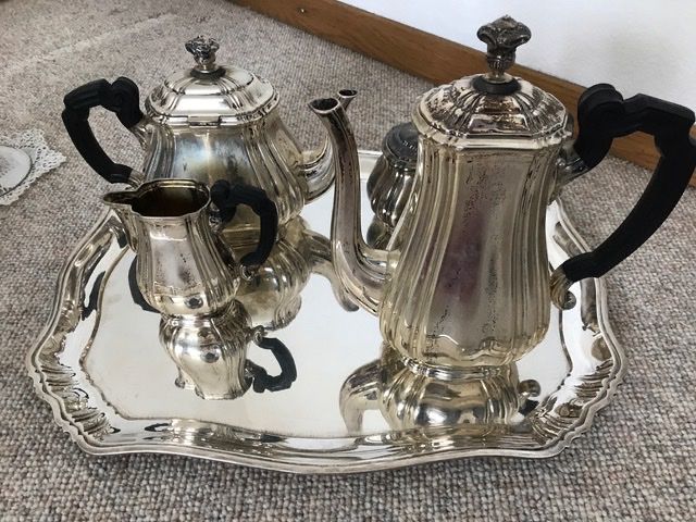 Set di piatti: Kaffee- /Teeg-Set 4-teilig, 800 Silber, top – Usato da Zürich venduto da RicBor 1