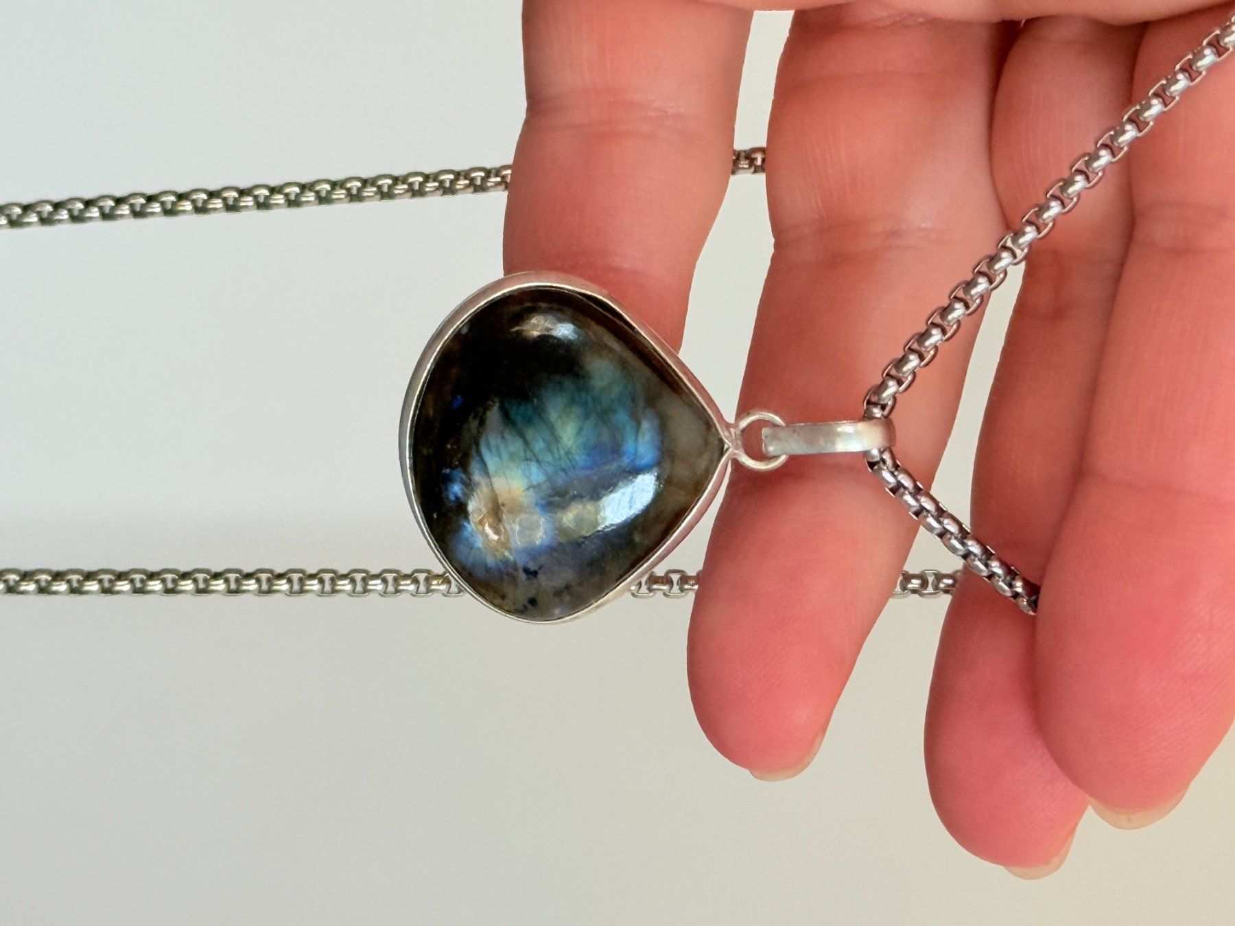 Catenine: Collier avec labradorite - Élégant & Naturel! – Nuovo e nell'imballaggio originale da Genève venduto da AWWA 4