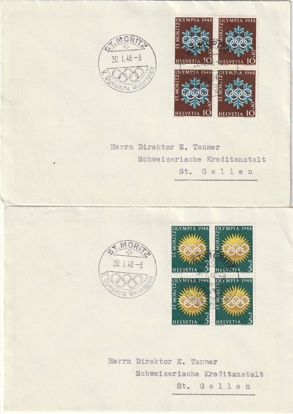 Alle Briefmarken: Zu. Nr. W25 - W28 auf Briefen – Gebraucht aus Rorschacherberg von fratovi2 2