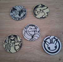 POKEMON coins 5 Stück.( Pikachu,  Turtok)