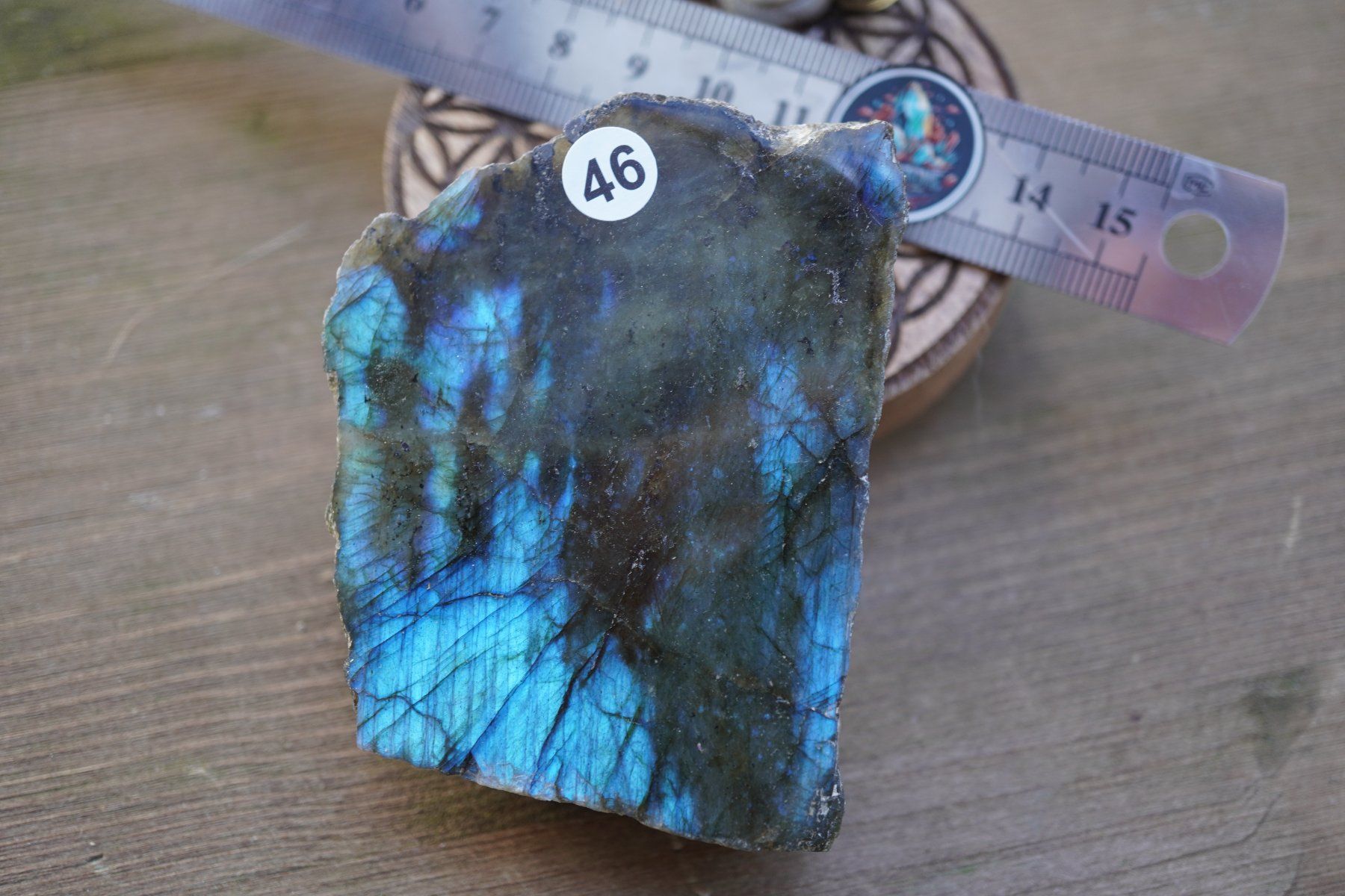 Minerali & Pietre curative: Labradorit  Scheibe   Räumung  Topstone  ab  1.- – Nuovo e nell'imballaggio originale da Eschenbach SG venduto da topstone 1