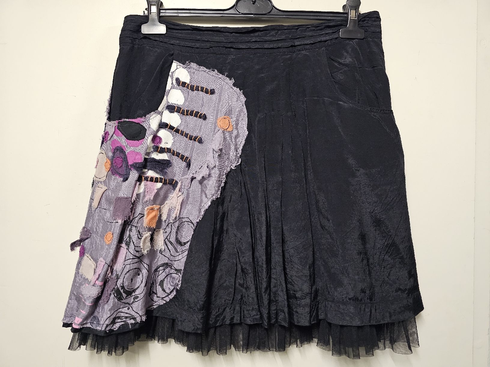 Desigual Röcke: Jupe Desigual/Originale/Noire/Tissu Patchwork/Tulle/T:40 – Gebraucht aus Basel von Paloma6261 9