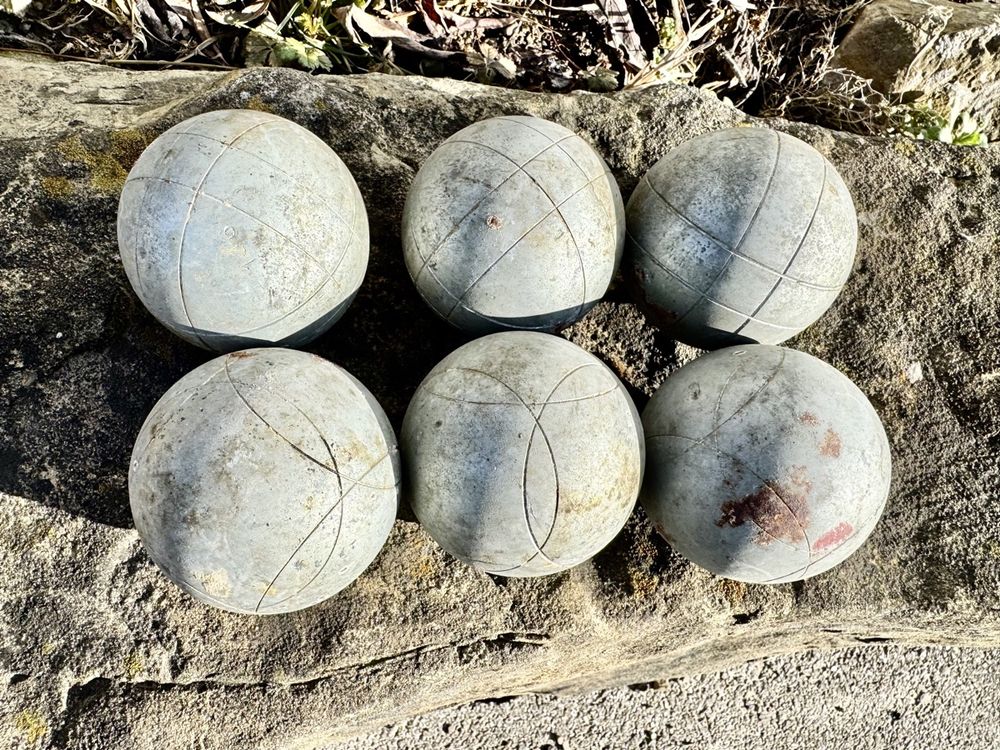 Boule de pétanque vintage Sportscraft italienne 3,5 pouces en