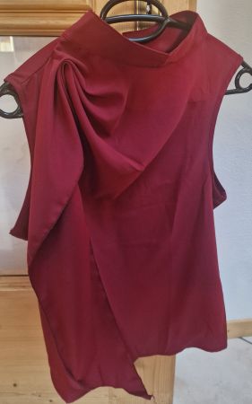Elegante, ärmellose Bluse/Top, weinrot, L, NEU!!!