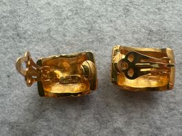 vintage Ohrclips Blumenmuster Signier made in Italy