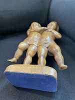 Antike Holzskulptur «Zwei Kinder»
