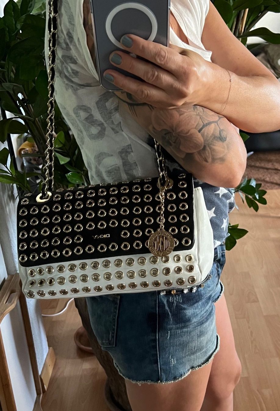 DKNY Borse da donna: DKNY schwarz-weiss Tasche – Usato da Uznach venduto da bmw-girl 4