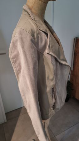Street one Jacke beige echt Leder/Stoff/ 38🌼🌷.