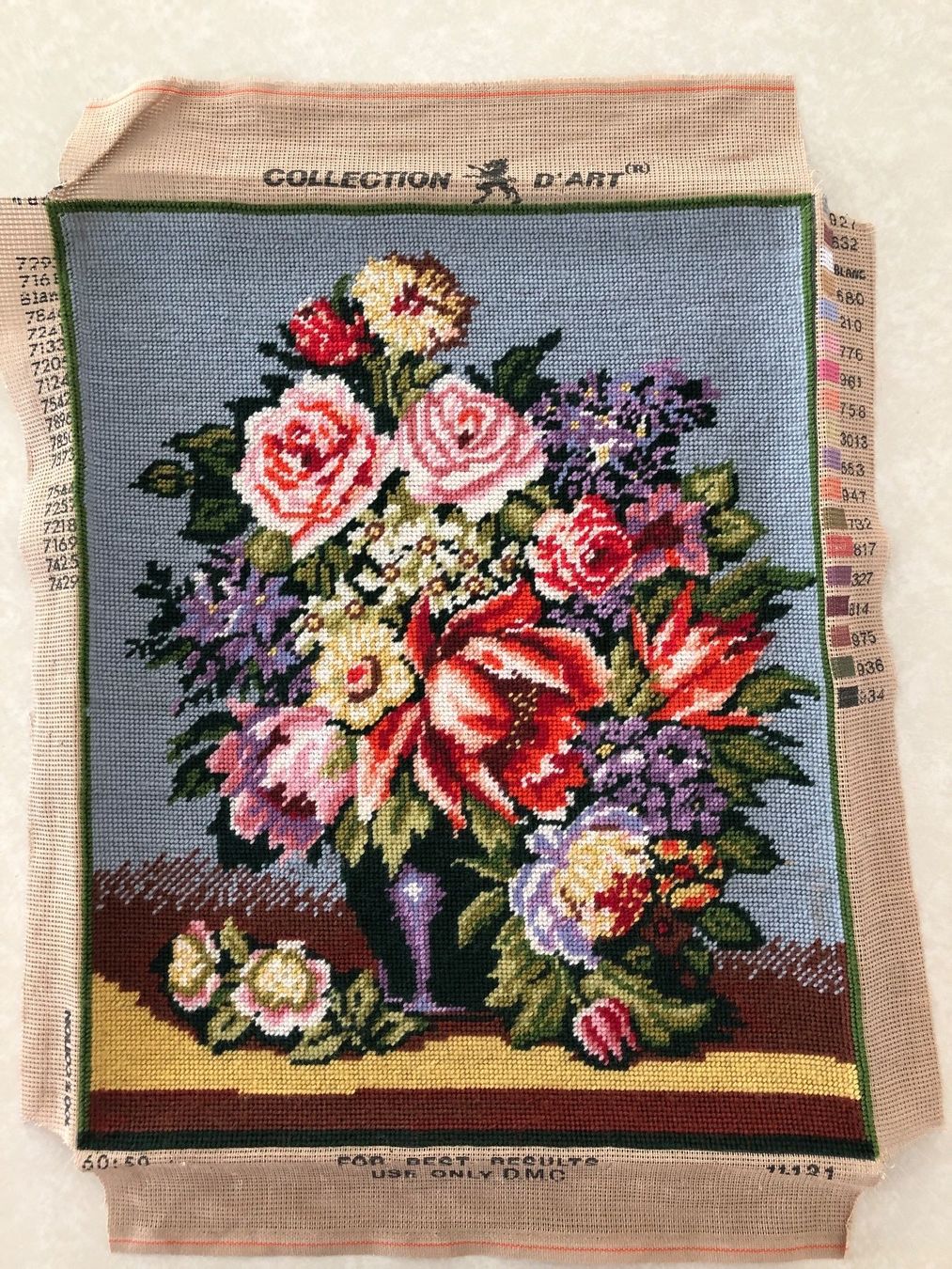 Foto & Immagini: Handgesticktes Blumenbild, Grösse 40 x 50 cm – Nuovo (secondo la descrizione) da Balzers venduto da Kubus 2
