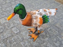 Blech Ente (Erpel) bunt für Indoor & Outdoor