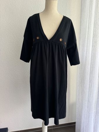 Schönes, schwarzes Kleid mit Details, Grösse 40