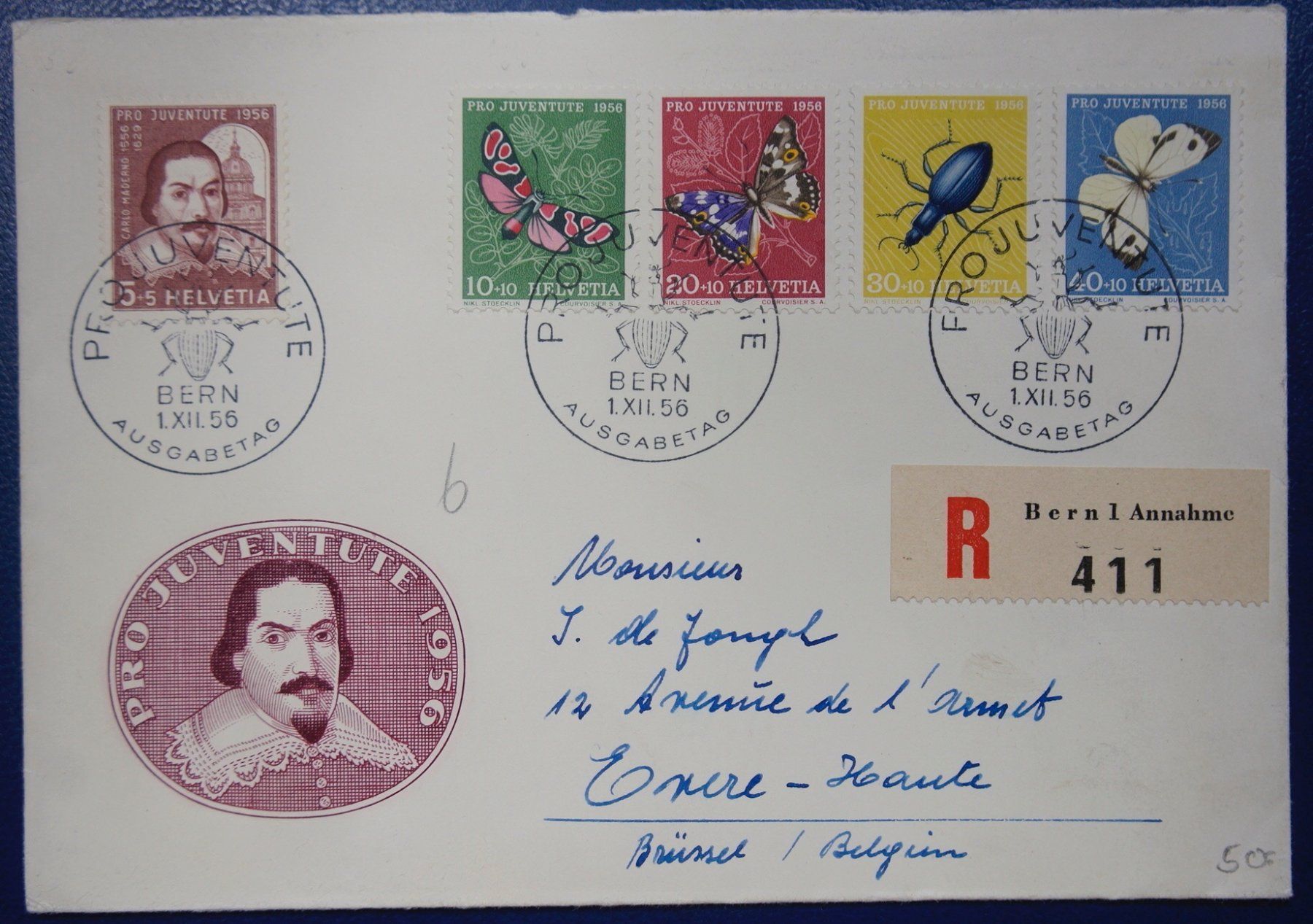 Tutti i francobolli: CH - Pro Juventute - FDC - 1956 - gelaufen – Usato da Rombach venduto da VENTIS-Auktionen