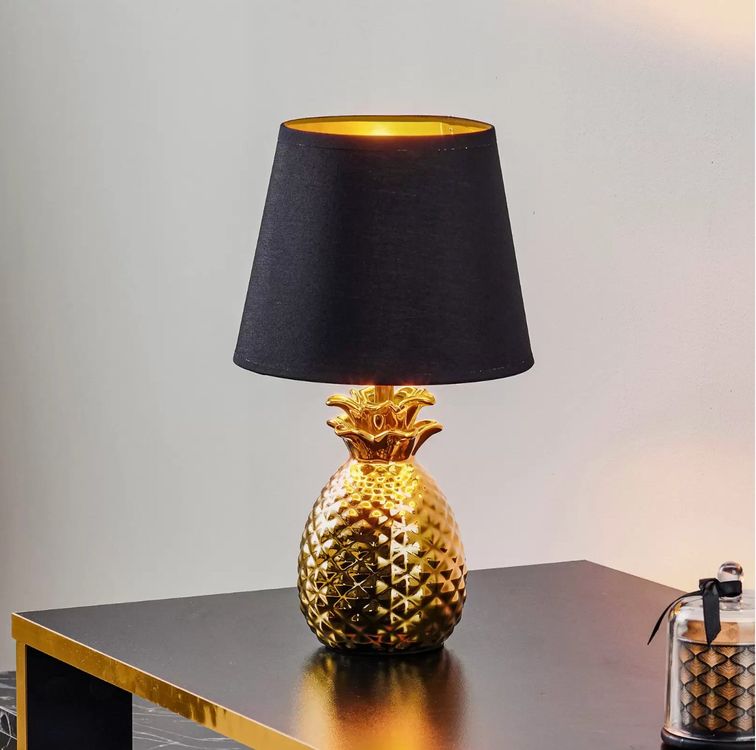 Tischlampe Ananas Tischleuchte Pineapple Lamp Nachttischlampe Leuchte Gold | Palazzo INT Ltd. & Co. KG