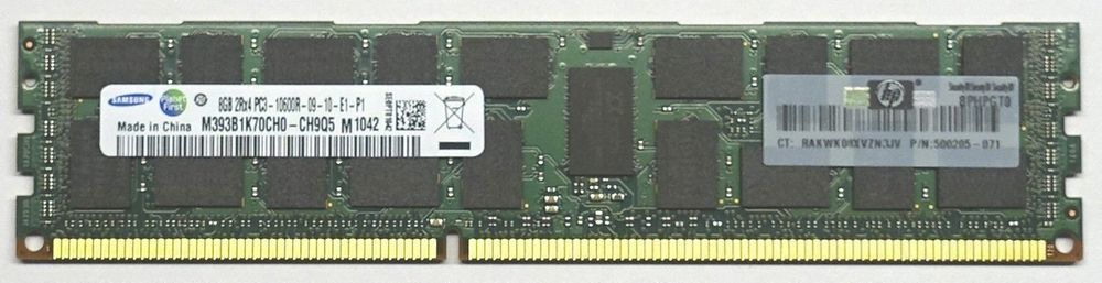 Kit RAM 24GB (3x8GB) DDR3 PC3-10600R ECC Reg Pour Serveur HP ProLiant ML370 G6 - Occasion Testée