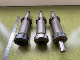 Mandrins de fraisage Swiss E40 - Lot de 3 - État correct.