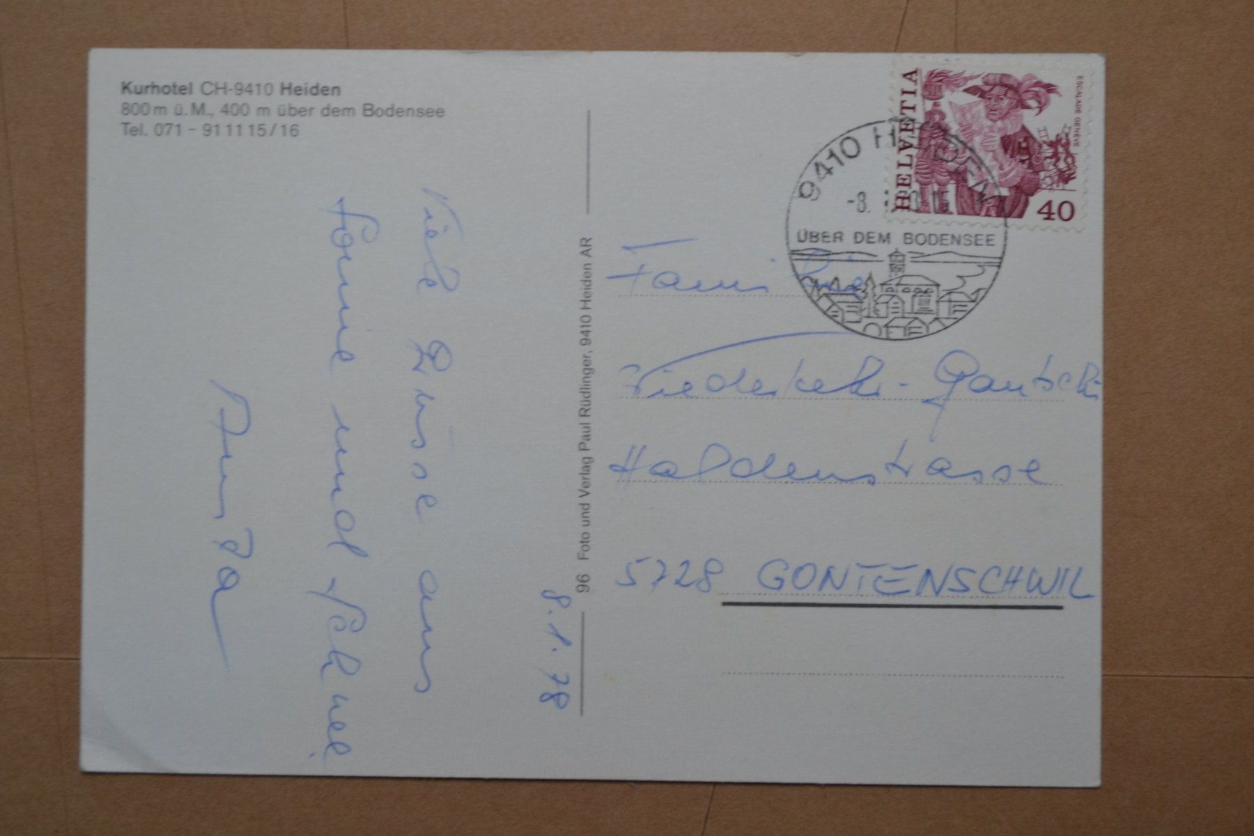 Cartoline postali: AK Kurhotel Heiden – Usato da Beinwil am See venduto da kajak55 1