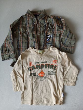 Cooles Set Langarm Hemd / Shirt Gr. 86