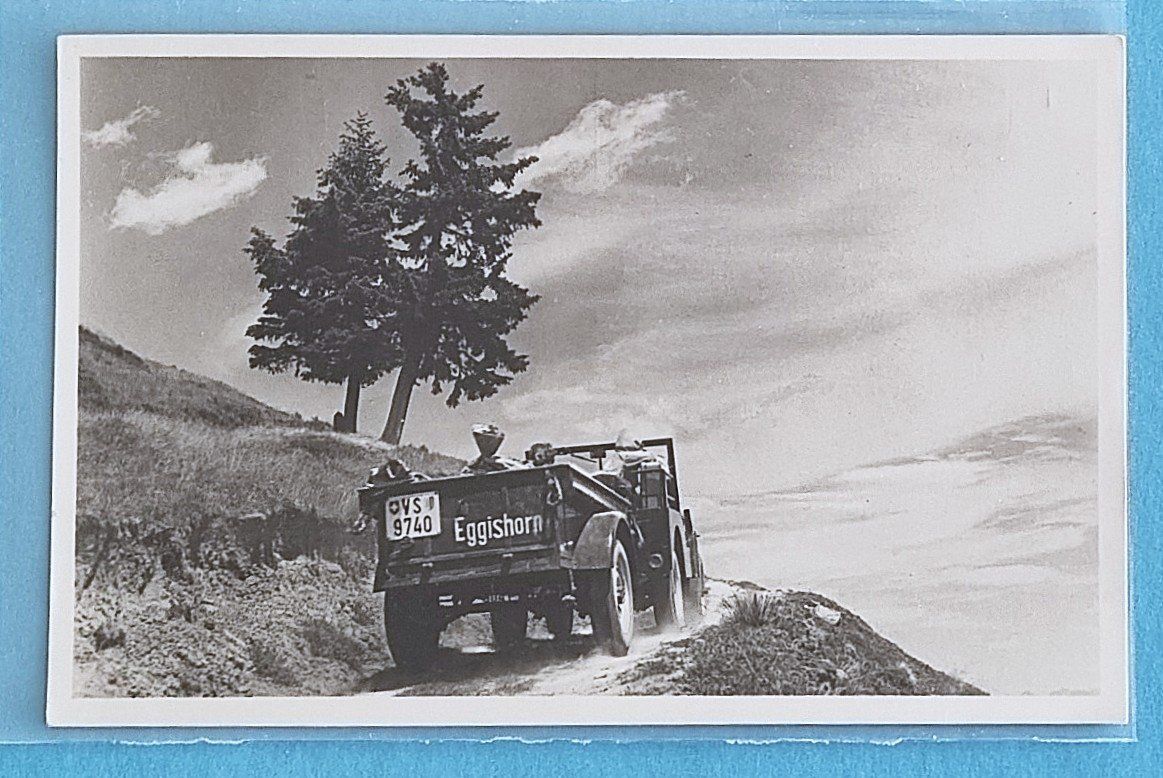 Cartoline postali: Eggishorn - Post Jeep auf schmaler Strasse – Usato da Rothrist venduto da RROENK