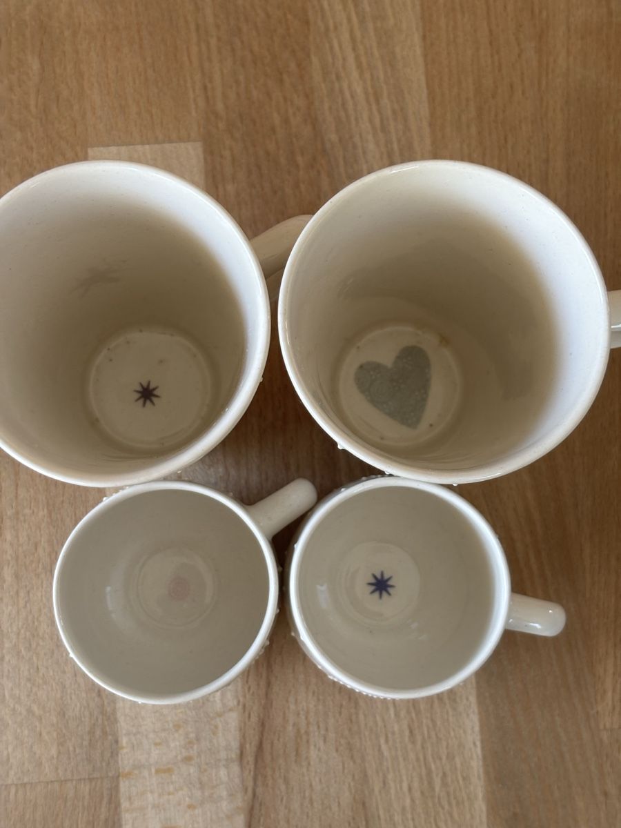 Tassen: 4 Handgemachte Tassen, 2 grosse und 2 kleine  – Gebraucht aus Zürich von 9309dc 3