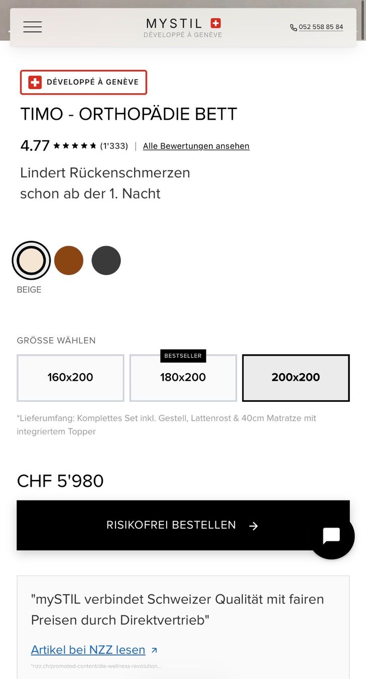Letti: TIMO - ORTHOPEDIC BED – Nuovo (secondo la descrizione) da Steinhausen venduto da WatchEnthusiast 1