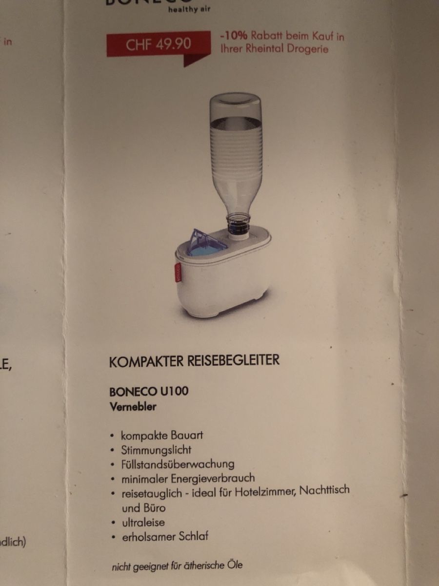 Umidificatori d'aria: Reiseluftbefeuchter Boneco  neuwertig – Nuovo e nell'imballaggio originale da Rebstein venduto da Jaka62 1
