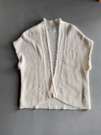 Wollweisse Strickjacke/Weste