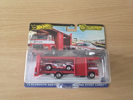 73'Plymouth Duster 1:64 Hot Wheels Team Transporter