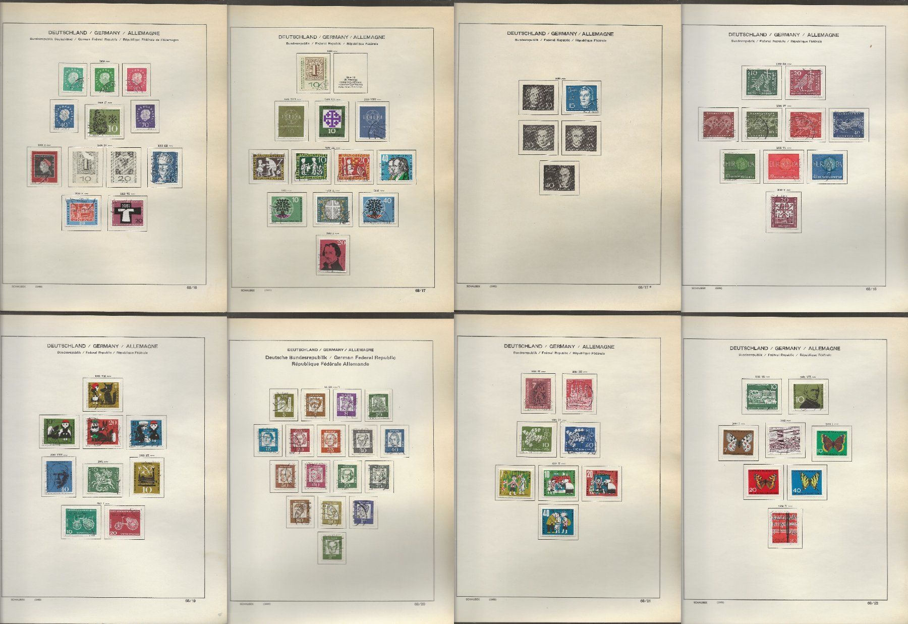 Alle Briefmarken: Marken Deutschland BRD 1959 bis 1962 – Gebraucht aus Au ZH von xelagreb01