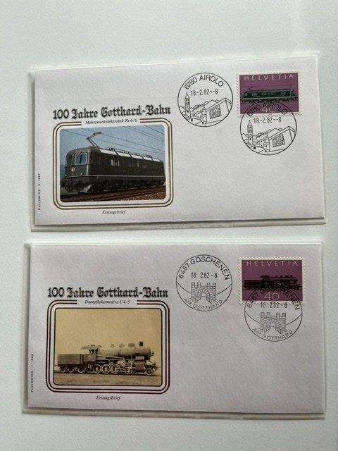 Buste & buste per spedizione: 100 Jahre Gotthard-Bahn Ersttagsbriefe – Usato da Niederwil AG venduto da dahu75