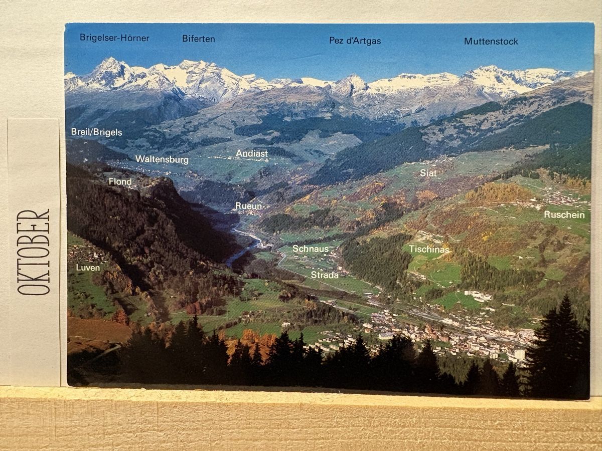 Cartoline postali: AK von Surselva mit Bergpanorama – Usato da Rümlang venduto da Brieftaube1