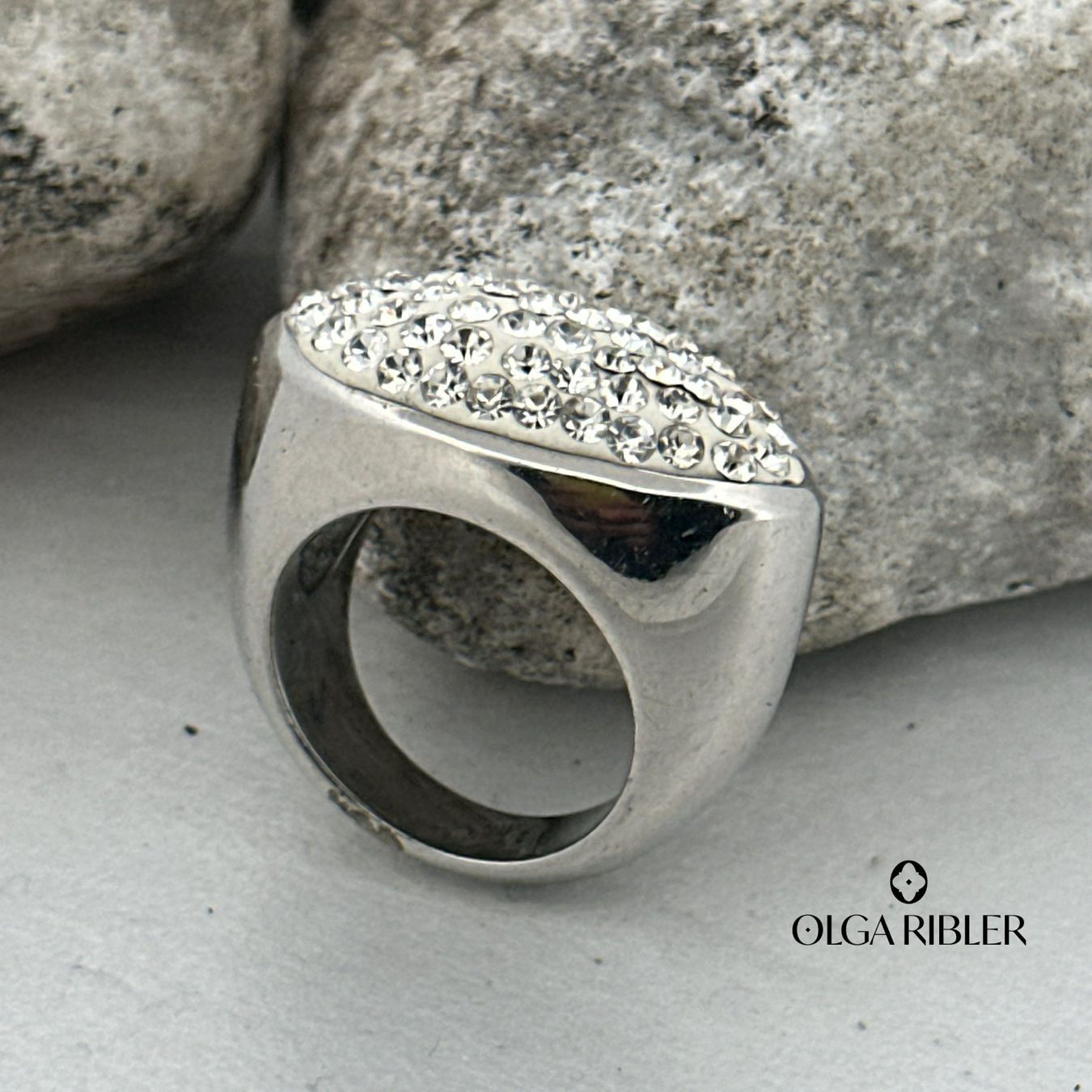 Olga Ribler Anelli: Edelstahl  Ring mit Zirkonia Ringgrösse 48 – Nuovo (secondo la descrizione) da Luzern venduto da Schmuckoutlet 5