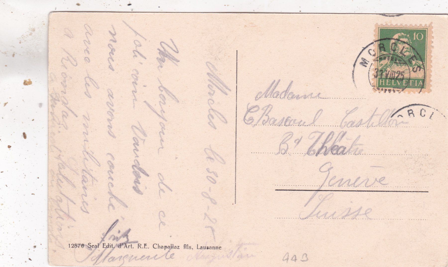 Cartoline postali: Riondaz et les Martinets 1925 – Usato da Herisau venduto da Lisegrat2008 1