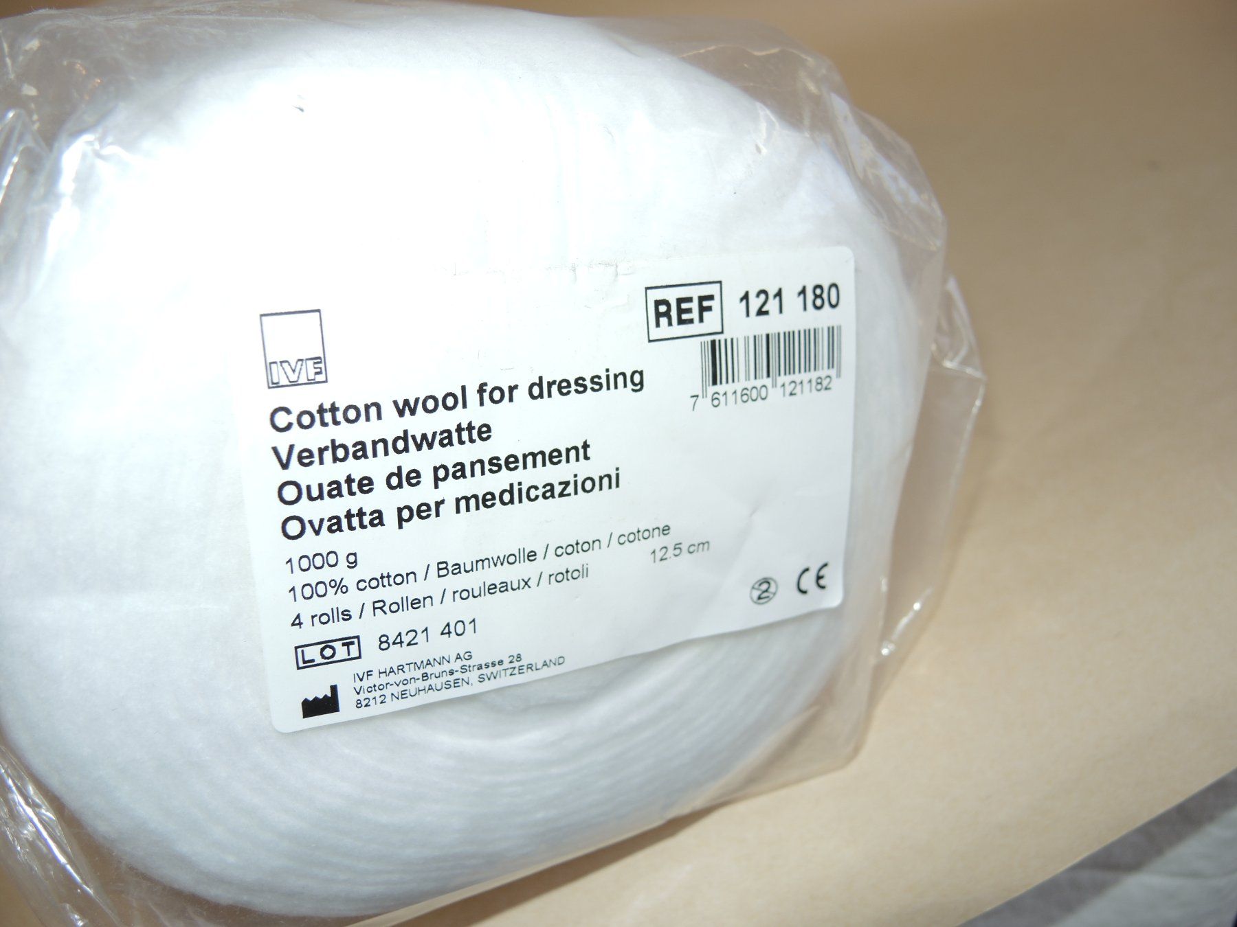 Verbandkästen: Verbandwatte  Hartmann  4 Rollen  1000g  Neu – Neu (gemäss Beschreibung) aus Rorschach von maeck8 2