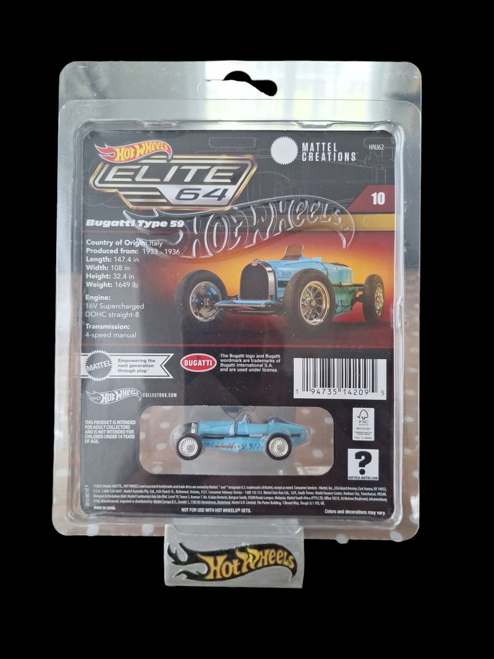 Hot Wheels Voitures modèles: Hot Wheels Premium 2024 Elite 64 Bugatti Type 59 – Neuf avec emballage d'origine à Adlikon par Mmartin0 1