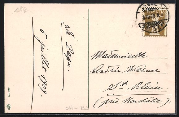 Ansichtskarten: Basel, Eidg. Musikfest 1909, Bundesbahnh – Gebraucht aus Berlin von bartko-reher 1