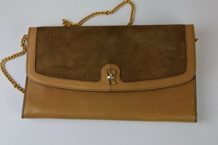 Aigner Damen Tasche Vintage von 1950s Clutch/beige,braun