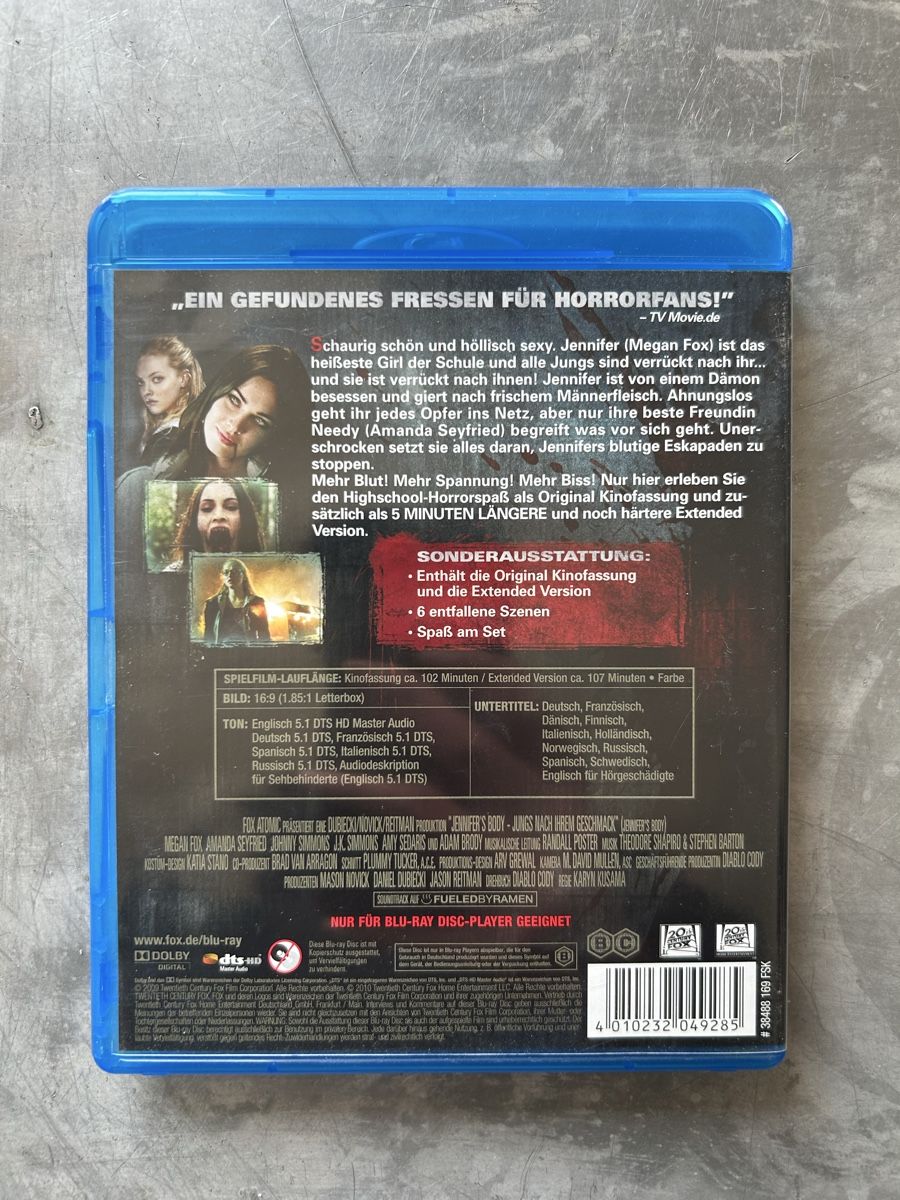 Alle DVDs: Jennifer‘s Body - Bluray Extended - Megan Fox, Horror [2009] – Gebraucht aus Winterthur von lenolson 1