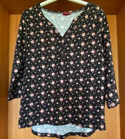 Damen Shirt heidi schwarz Blumenmuster, neuwertig
