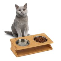 Geneigte Napfstation BAMBUS HUND + KATZE