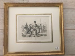 Kupferstich mit sehr schönem Rahmen - Thurgauer Tracht 1838
