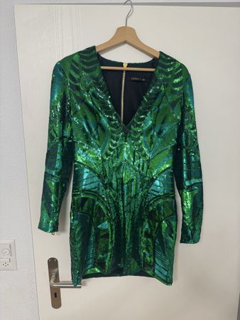 Balmain x H&M Pailletten Kleid, Gr. 36/38 Grün, Top Zustand!