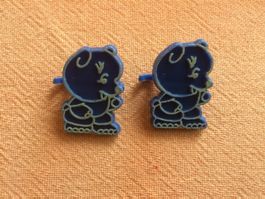 2 x Haarschnallen "BÄRLI", Vintage