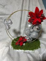 Weihnachtsdeko Tischdeko Silber Rot Modern, neu!