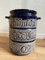 Vase/pot à rhum Rumtopf bleu fruits céramique West Germany