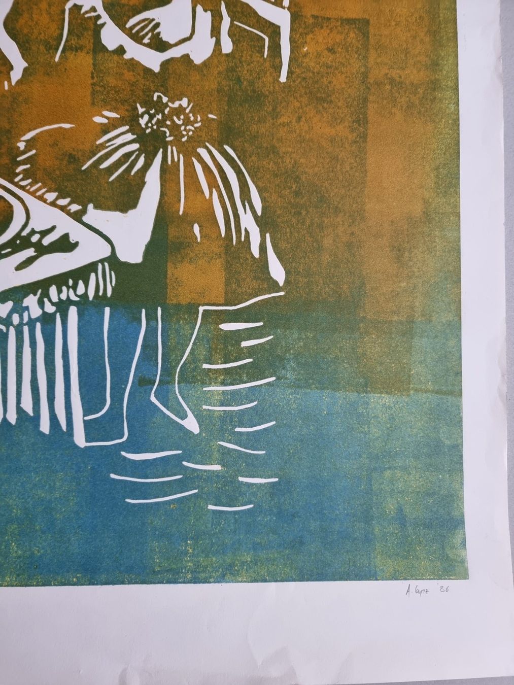 Poster & Bilder: KÜNSTLER ? LINOLSCHNITT SIGNIERT – Gebraucht aus Gersau von grafik-kunst 1