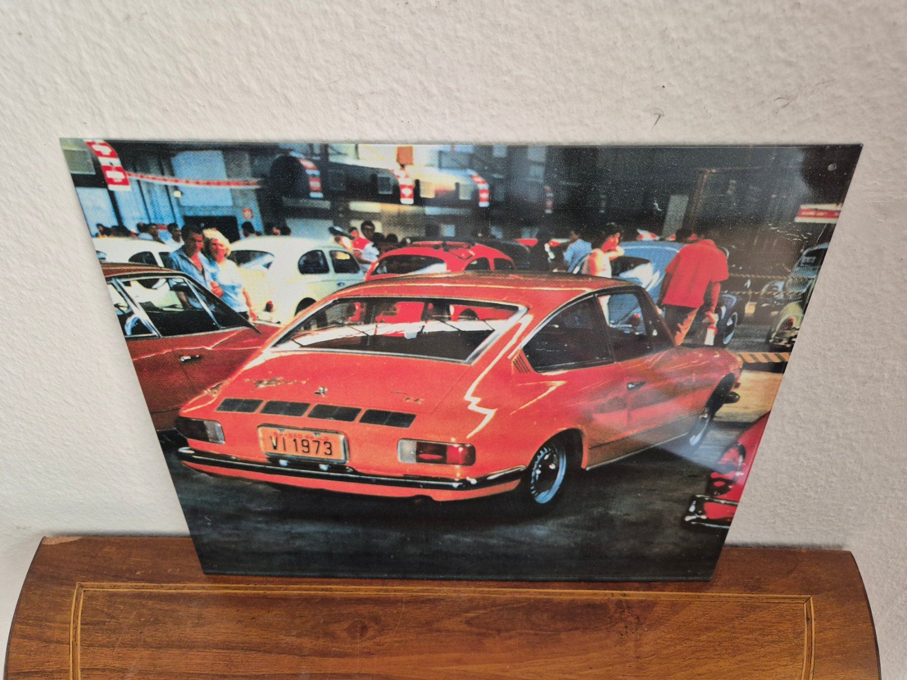 Volkswagen Insegne: Blechschild VW Karmann Ghia Oldtimer Schild Blech Reklame – Usato da Schaffhausen venduto da pfanis09 2
