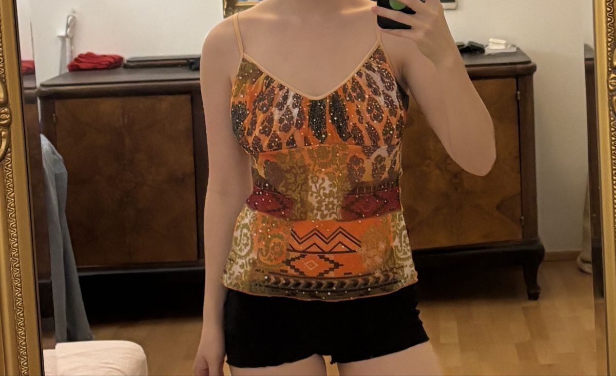 Top: Xanaka Trägertop mit Strass Steinchen  – Usato da Widnau venduto da lia_x9rw